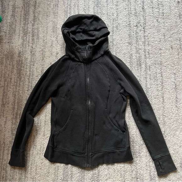 Lululemon Black Full Zip Scuba Hoodie Size 10 - Picture 1 of 15